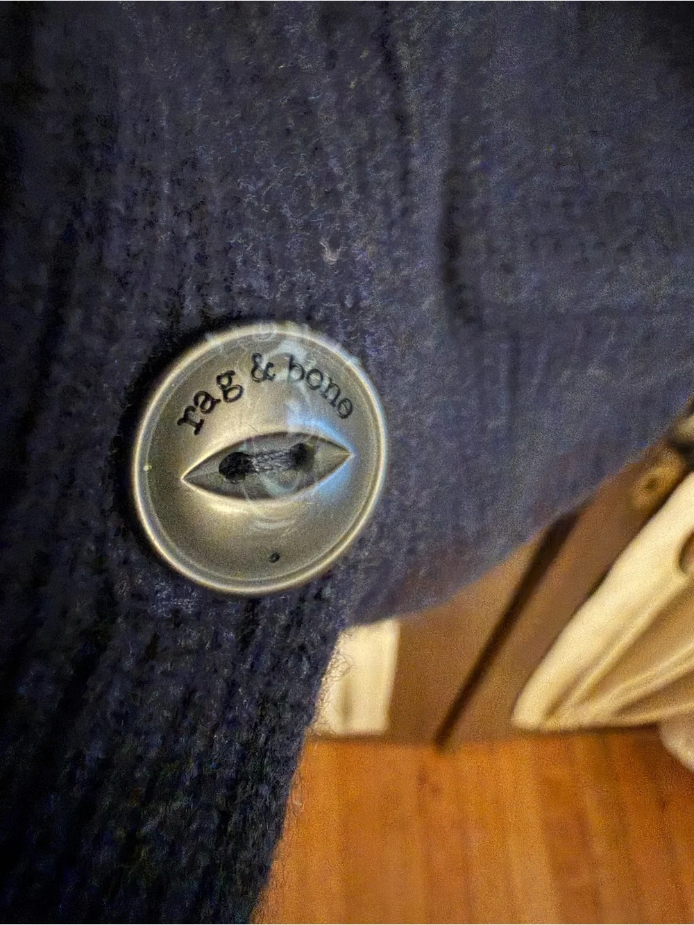 rag & bone Navy V-Neck Button Cardigan
